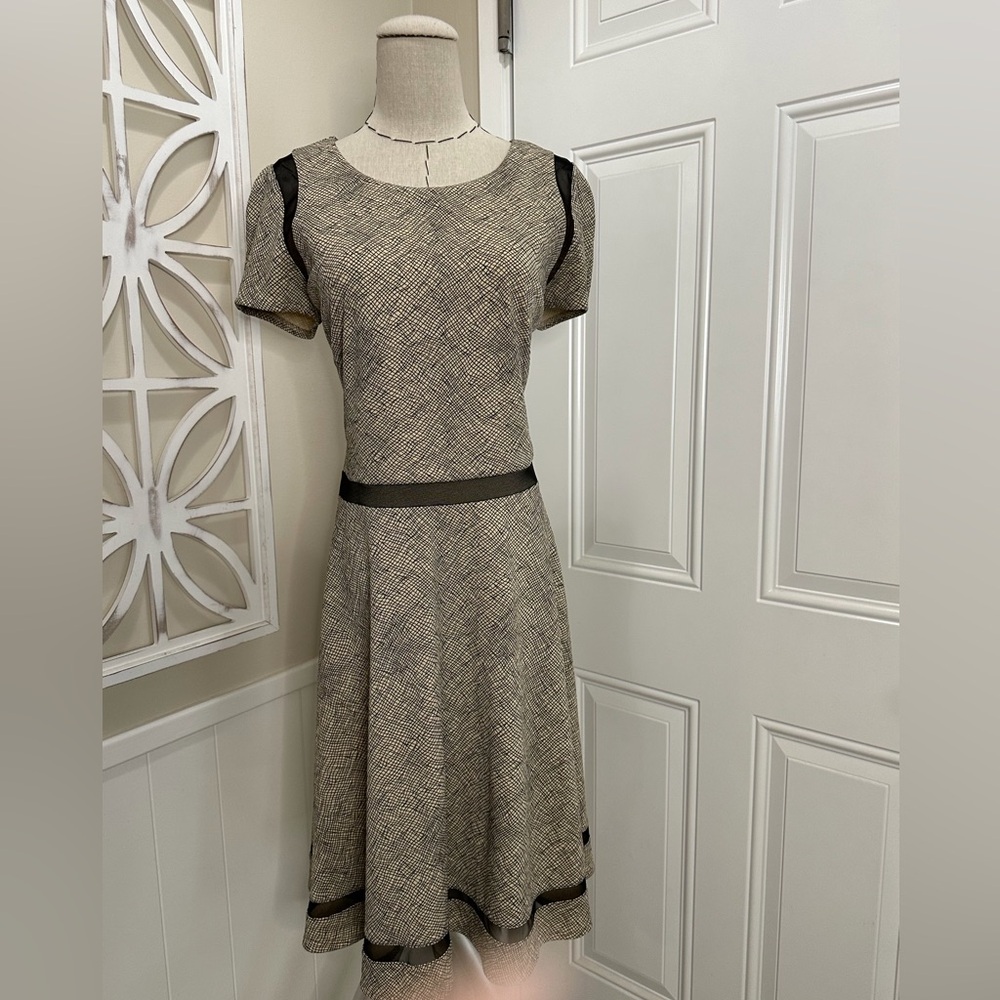 A-line Black and Tan vintage inspired tan and black